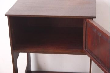 アンティーク家具　昭和初期　工芸家具　和の趣溢れる網代編みがお洒落な戸棚(収納棚、飾り棚)(R-039089)