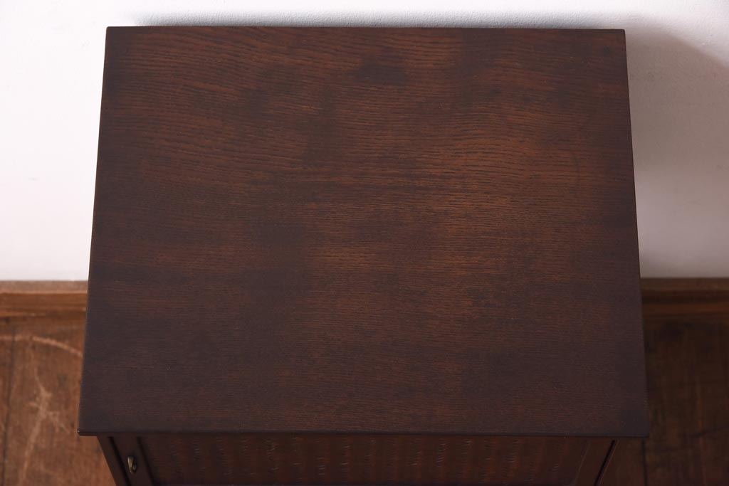 アンティーク家具　昭和初期　工芸家具　和の趣溢れる網代編みがお洒落な戸棚(収納棚、飾り棚)(R-039089)