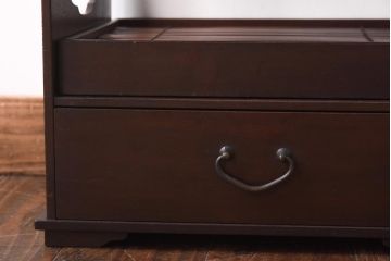 アンティーク家具　昭和初期　工芸家具　和の趣溢れる網代編みがお洒落な戸棚(収納棚、飾り棚)(R-039089)