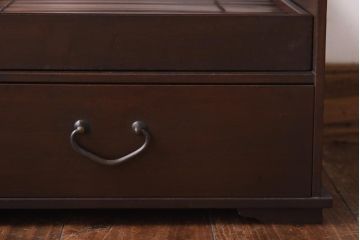 アンティーク家具　昭和初期　工芸家具　和の趣溢れる網代編みがお洒落な戸棚(収納棚、飾り棚)(R-039089)