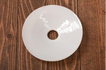 アンティーク照明　戦前　ノスタルジックな雰囲気の平笠シェード(吊り下げ照明、天井照明、ペンダントライト)(R-039094)