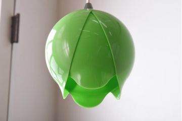 昭和レトロ照明　松下電工(ナショナル)　レトロポップでかわいらしいチューリップ照明(ペンダントライト、天井照明)(R-039101)