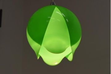 昭和レトロ照明　松下電工(ナショナル)　レトロポップでかわいらしいチューリップ照明(ペンダントライト、天井照明)(R-039101)