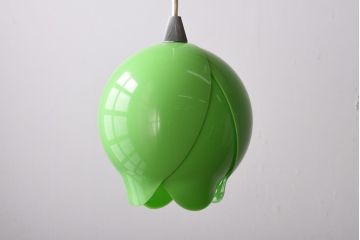 昭和レトロ照明　松下電工(ナショナル)　レトロポップでかわいらしいチューリップ照明(ペンダントライト、天井照明)(R-039101)