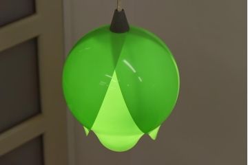 昭和レトロ照明　松下電工(ナショナル)　レトロポップでかわいらしいチューリップ照明(ペンダントライト、天井照明)(R-039101)