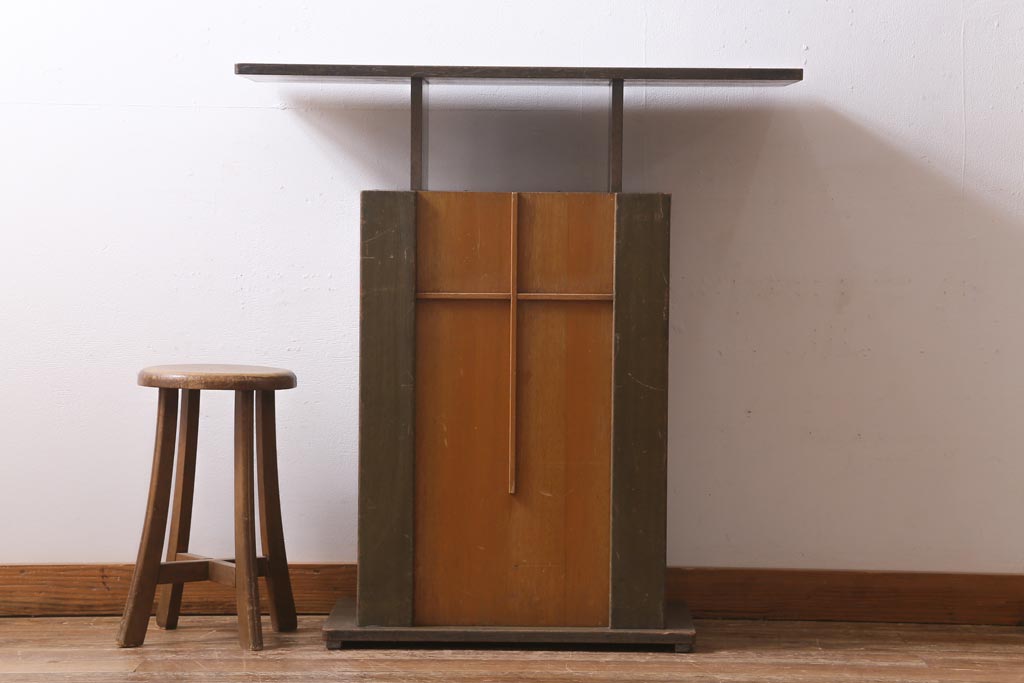 アンティーク　レア!　クラシカルなムードが漂う教卓(聖書台)(R-039102)