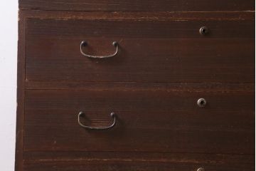 アンティーク家具　昭和レトロ　桐材　懐かしさ漂うシンプルな作りの重ねタンス(衣装箪笥、戸棚、引き出し、桐箪笥、桐たんす)(R-039105)