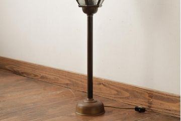 ビンテージ照明　和製ビンテージ　昭和中期　ダイヤガラスがレトロな雰囲気のスタンド照明(スタンドライト、フロアスタンド)(R-039113)