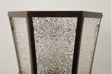 ビンテージ照明　和製ビンテージ　昭和中期　ダイヤガラスがレトロな雰囲気のスタンド照明(スタンドライト、フロアスタンド)(R-039113)