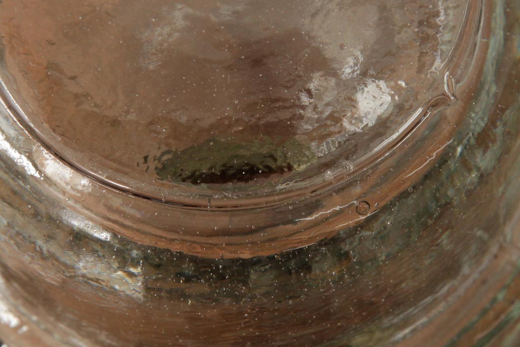 アンティーク雑貨　レトロ雑貨　5分芯　アルミシェードのオイルランプ(吊り下げランプ)(R-039116)