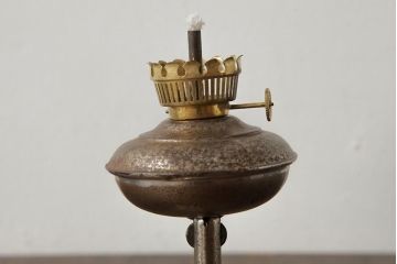 アンティーク雑貨　和製アンティーク　昭和初期　ひとつで2通りの使い方が楽しめる2WAYオイルランプ(灯油ランプ、卓上ランプ、壁付けランプ)(R-039118)