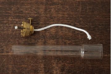 アンティーク雑貨　和製アンティーク　昭和初期　ひとつで2通りの使い方が楽しめる2WAYオイルランプ(灯油ランプ、卓上ランプ、壁付けランプ)(R-039118)