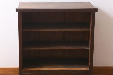 アンティーク家具　大正昭和初期　古い木の風合いがレトロな雰囲気あふれる収納棚(戸棚、サイドボード、キャビネット、棚)(R-039123)