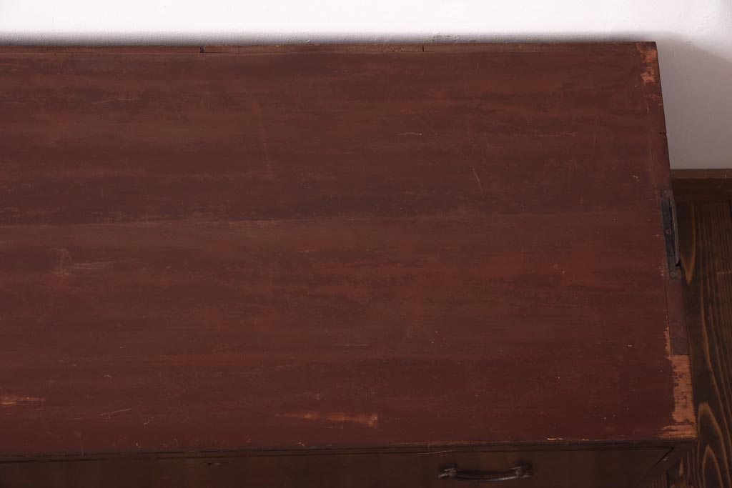 アンティーク家具　古民具　明治大正期　木瓜型引き手　使い込まれた質感が格好いい和箪笥(時代箪笥、チェスト、引き出し、衣装箪笥、ローボード)(R-039124)