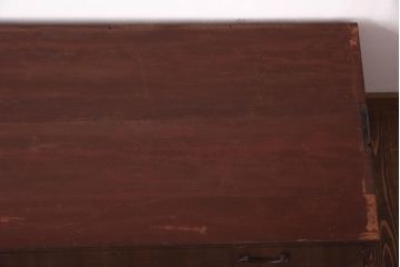 アンティーク家具　古民具　明治大正期　木瓜型引き手　使い込まれた質感が格好いい和箪笥(時代箪笥、チェスト、引き出し、衣装箪笥、ローボード)(R-039124)