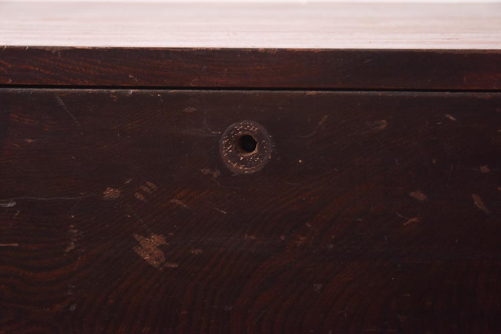 アンティーク家具　古民具　明治大正期　木瓜型引き手　使い込まれた質感が格好いい和箪笥(時代箪笥、チェスト、引き出し、衣装箪笥、ローボード)(R-039124)