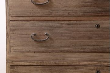 アンティーク家具　和製アンティーク　前面側面桐材　使いこまれた木肌が味わい深い3段重ね箪笥(衣装箪笥、引き出し、桐箪笥、桐たんす)(R-039125)