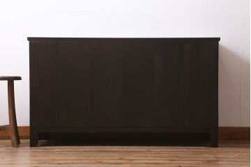 アンティーク家具　昭和初期　リメイク品　前面縞黒檀　上品かつシックな雰囲気を醸し出すサイドボード(収納棚、キャビネット、テレビ台)(R-039126)
