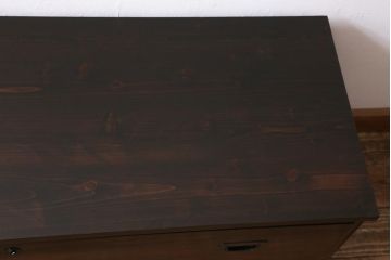 アンティーク家具　昭和初期　縞黒檀　洗練された佇まいが魅力のローチェスト(引き出し、衣装箪笥、ローボード)(R-039132)