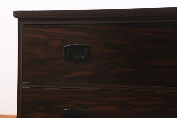 アンティーク家具　昭和初期　縞黒檀　洗練された佇まいが魅力のローチェスト(引き出し、衣装箪笥、ローボード)(R-039132)