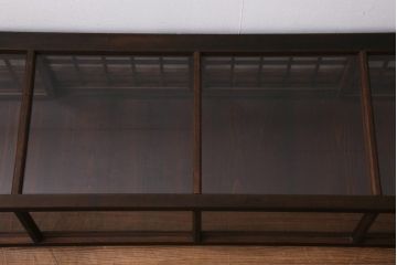 アンティーク家具　大正昭和初期　格子戸が目を惹くレトロな卓上ガラスケース(ショーケース、陳列棚)(R-039133)