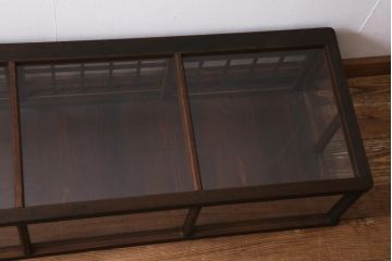 アンティーク家具　大正昭和初期　格子戸が目を惹くレトロな卓上ガラスケース(ショーケース、陳列棚)(R-039133)
