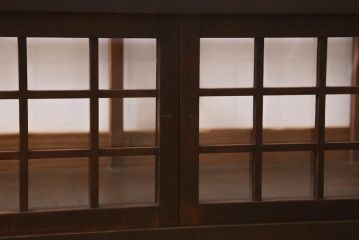 アンティーク家具　大正昭和初期　格子戸が目を惹くレトロな卓上ガラスケース(ショーケース、陳列棚)(R-039133)