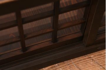 アンティーク家具　大正昭和初期　格子戸が目を惹くレトロな卓上ガラスケース(ショーケース、陳列棚)(R-039133)