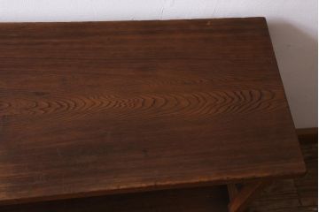 ヴィンテージ家具　昭和中期　高級杉材　味のある杢目が楽しめるシンプルなつくりの茶棚(戸棚、飾り棚、ビンテージ)(R-039140)