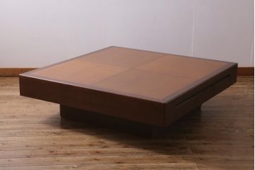中古　CONDE HOUSE(カンディハウス)　ウォールナット材　北欧モダンなお部屋にもおすすめなセンターテーブル(リビングテーブル、コーヒーテーブル、座卓)(R-039141)