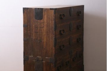 アンティーク家具　和製アンティーク　桐材　渋さ漂う重ねタンス(衣装箪笥、引き出し、桐箪笥、桐たんす)(R-039142)