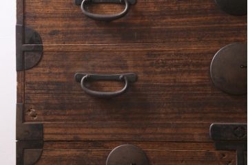 アンティーク家具　和製アンティーク　桐材　渋さ漂う重ねタンス(衣装箪笥、引き出し、桐箪笥、桐たんす)(R-039142)