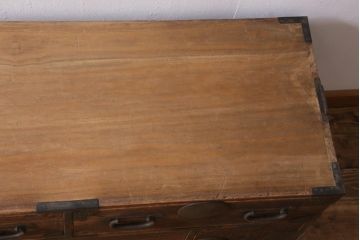 アンティーク家具　和製アンティーク　桐材　渋さ漂う重ねタンス(衣装箪笥、引き出し、桐箪笥、桐たんす)(R-039142)