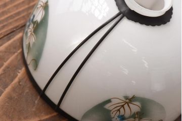 アンティーク照明　蔦の図が可愛らしいセル巻ペンダントライト(天井照明、電笠、吊り下げ照明)(R-039164)