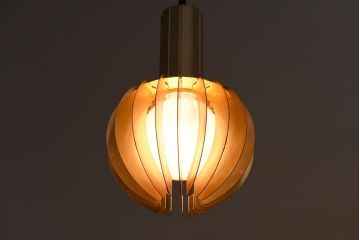 レトロ照明　松下電工(ナショナル)　モダンなデザインのペンダントライト(天井照明、吊り下げ照明)(R-039168)