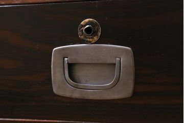 アンティーク家具　黒檀　リメイク　上品な和の雰囲気漂う脚付きローボード(テレビボード、収納棚、リビングボード)(R-039193)