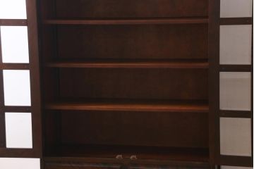 中古　北海道民芸家具　#115　落ち着いた色味のブックケース(本箱、収納棚、戸棚)(R-039194)