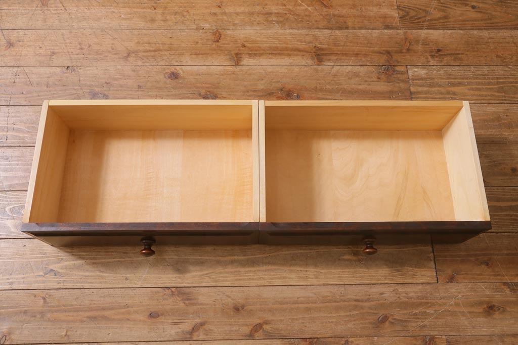 中古　北海道民芸家具　#115　落ち着いた色味のブックケース(本箱、収納棚、戸棚)(R-039194)