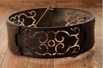 アンティーク照明　激レア!　アールデコ調の装飾が魅力的な球体ガラスのペンダントライト(天井照明、吊り下げ照明)(R-039195)