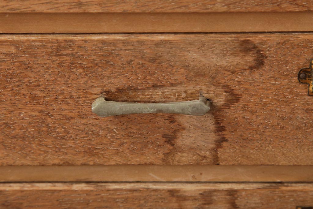 レトロ家具　昭和レトロ　ネームプレート付きの素朴な小引き出し(サイドチェスト、小物収納)(R-039197)