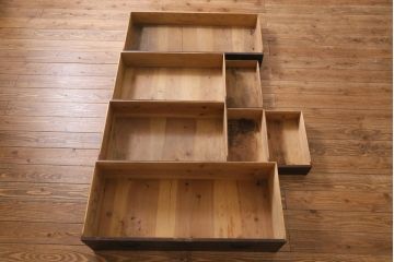 アンティーク家具　和製アンティーク　明治大正期　古い木の質感が味わい深い時代箪笥(衣装箪笥、和箪笥、引き出し、チェスト)(R-039200)