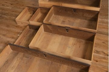 アンティーク家具　和製アンティーク　明治大正期　古い木の質感が味わい深い時代箪笥(衣装箪笥、和箪笥、引き出し、チェスト)(R-039200)