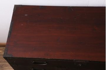 アンティーク家具　和製アンティーク　明治大正期　古い木の質感が味わい深い時代箪笥(衣装箪笥、和箪笥、引き出し、チェスト)(R-039200)