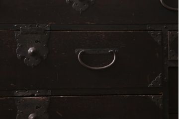 アンティーク家具　和製アンティーク　明治大正期　古い木の質感が味わい深い時代箪笥(衣装箪笥、和箪笥、引き出し、チェスト)(R-039200)