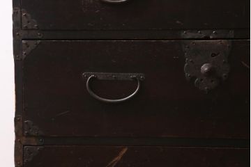 アンティーク家具　和製アンティーク　明治大正期　古い木の質感が味わい深い時代箪笥(衣装箪笥、和箪笥、引き出し、チェスト)(R-039200)