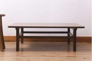 アンティーク家具　和製アンティーク　ヒノキ材　明治大正期に作られたレトロな座卓(ローテーブル)(R-039201)