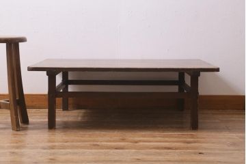 アンティーク家具　和製アンティーク　ヒノキ材　明治大正期に作られたレトロな座卓(ローテーブル)(R-039201)