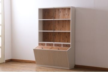 ラフジュ工房オリジナル　ペイント家具　ナチュラルインテリアにぴったりな収納棚(オープンラック、飾り棚、本棚)(R-039203)