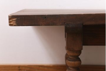 アンティーク家具　和製アンティーク　大正期　味わい深い佇まいがおしゃれな木製ローテーブル(飾り台、花台)(R-039204)