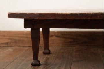 アンティーク家具　和製アンティーク　大正昭和初期　脚の形が可愛らしい小振りな角ちゃぶ台(ローテーブル、座卓)(R-039205)